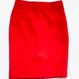 J. Crew Red Wool Pencil Skirt